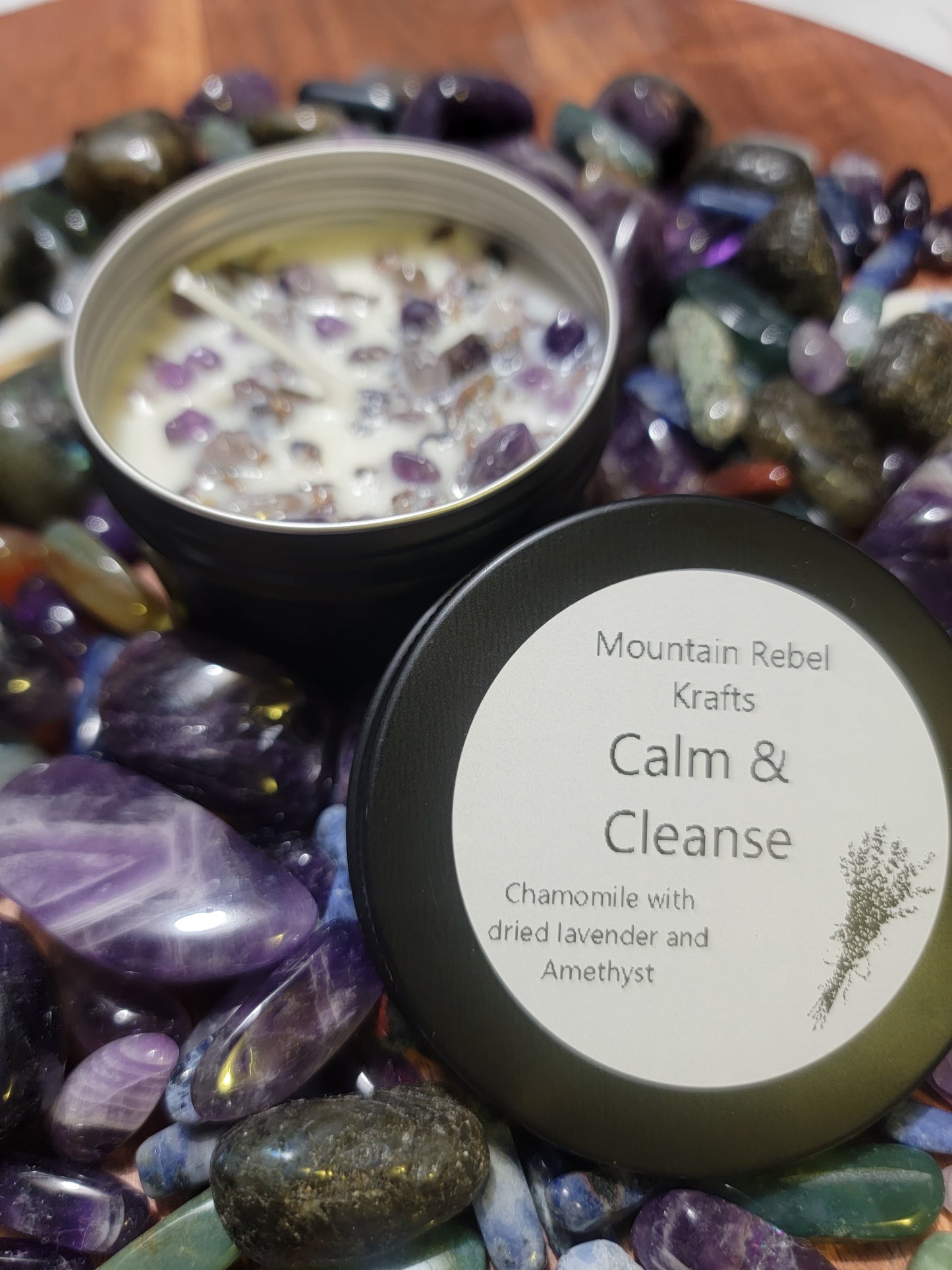 Calm & Cleanse Crystal Spirit Candle