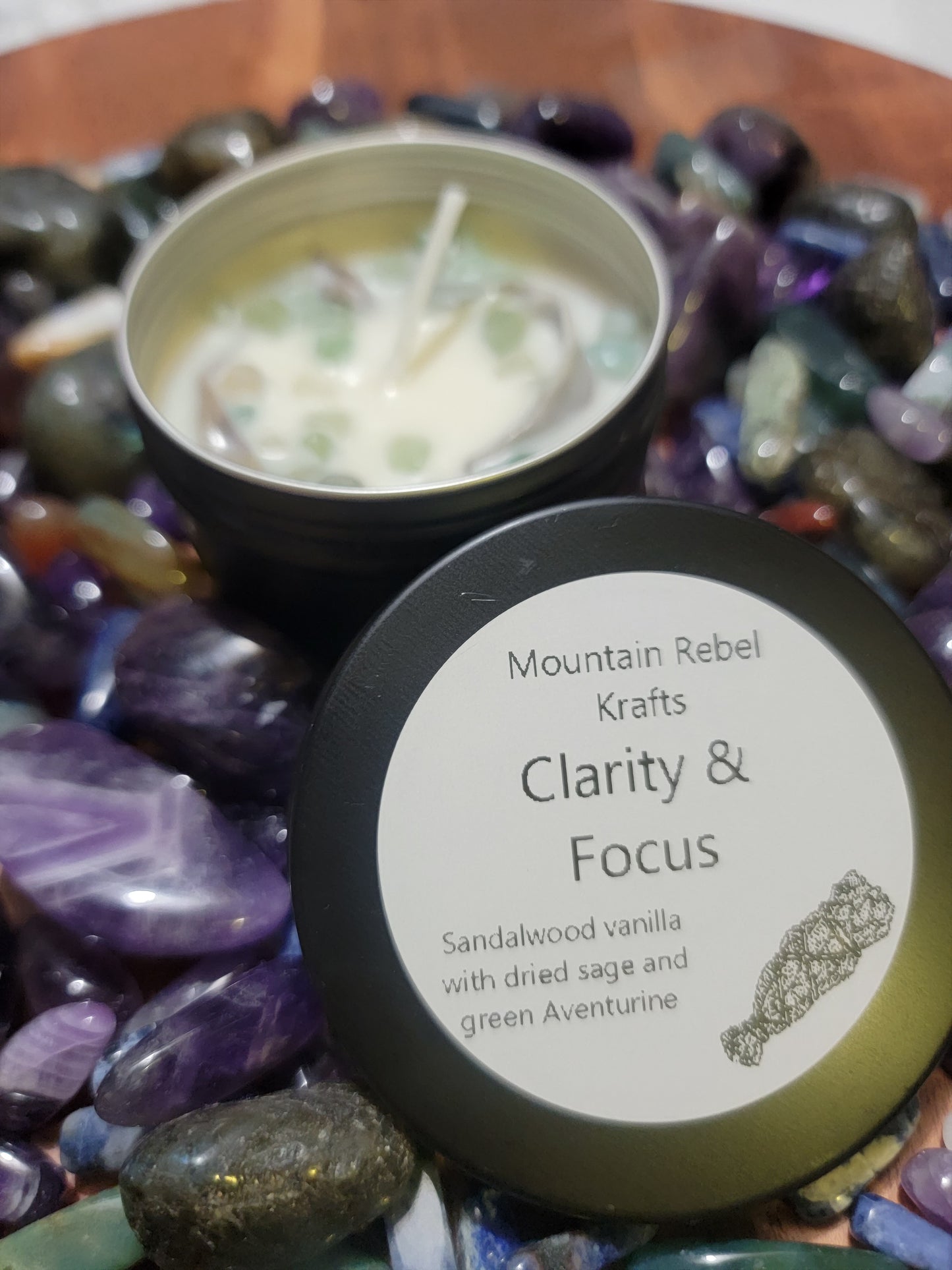 Clarity & Focus Crystal Spirit Candle